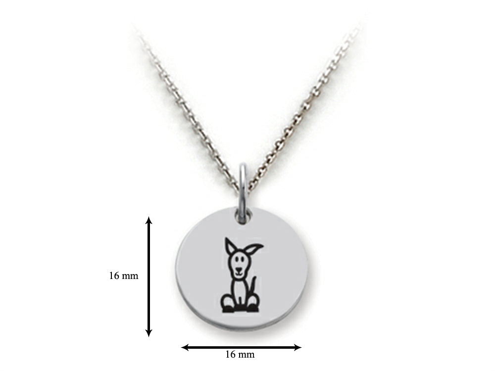Family Values 925 Sterling Silver Dog Disc Pendant Necklace - Chain Included