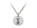Family Values 925 Sterling Silver Dog Disc Pendant Necklace - Chain Included