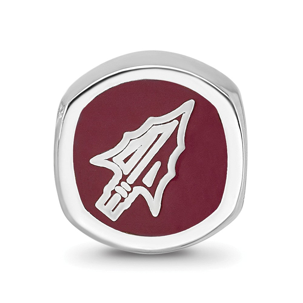 Logoart 925 Sterling Silver University Of Florida State Cushion-Cut Enameled Bead