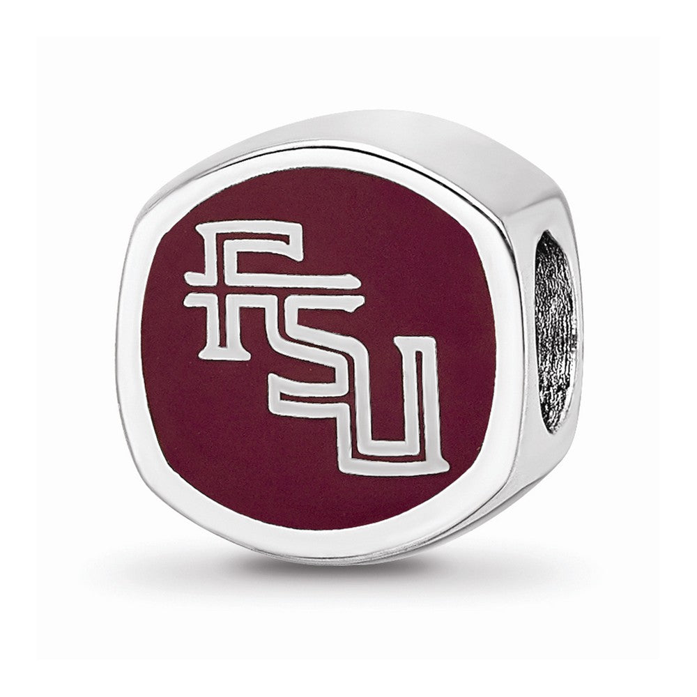 Logoart 925 Sterling Silver University Of Florida State Cushion-Cut Enameled Bead