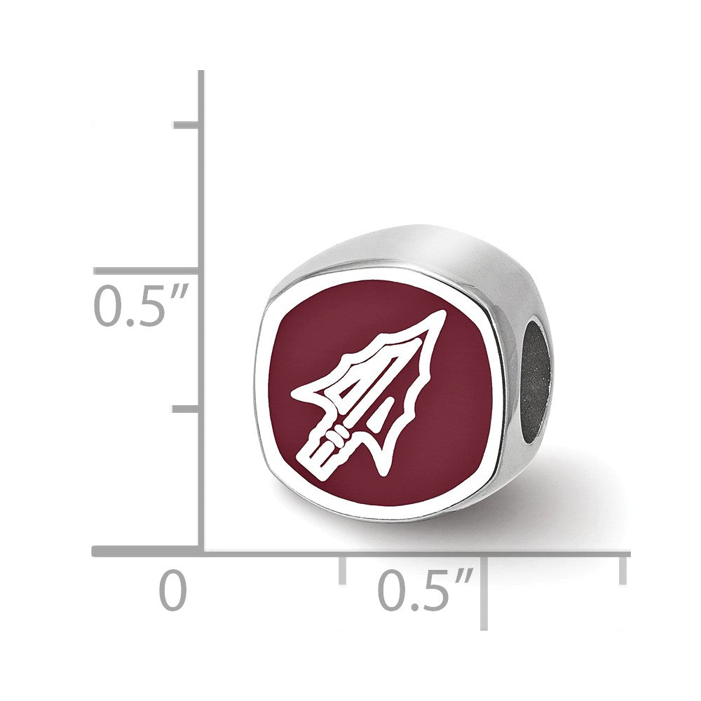 Logoart 925 Sterling Silver University Of Florida State Cushion-Cut Enameled Bead