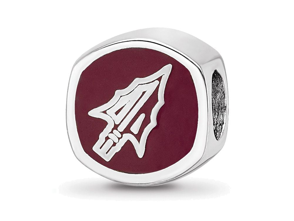 Logoart 925 Sterling Silver University Of Florida State Cushion-Cut Enameled Bead