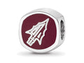 Logoart 925 Sterling Silver University Of Florida State Cushion-Cut Enameled Bead
