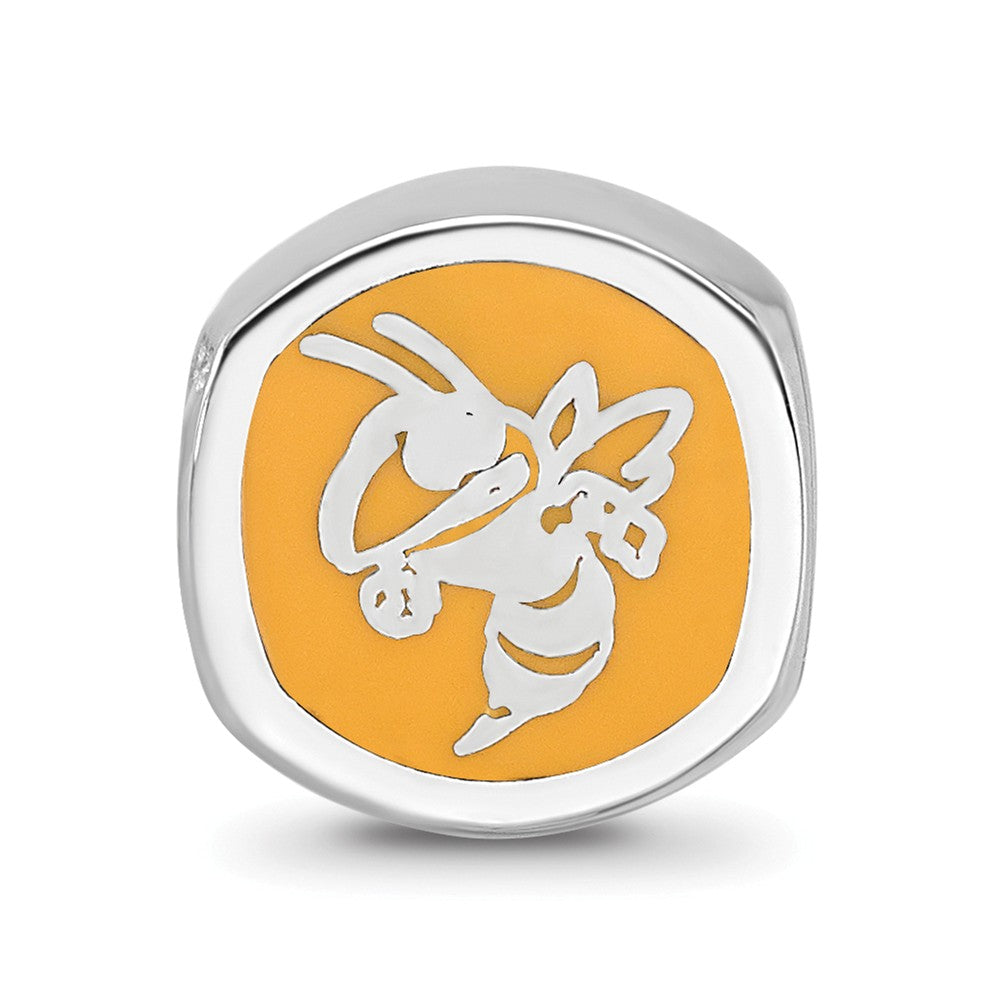 LogoArt Sterling Silver Georgia Institute Of Technology Gt  Cushion-Cut Double Logo Bead Charm