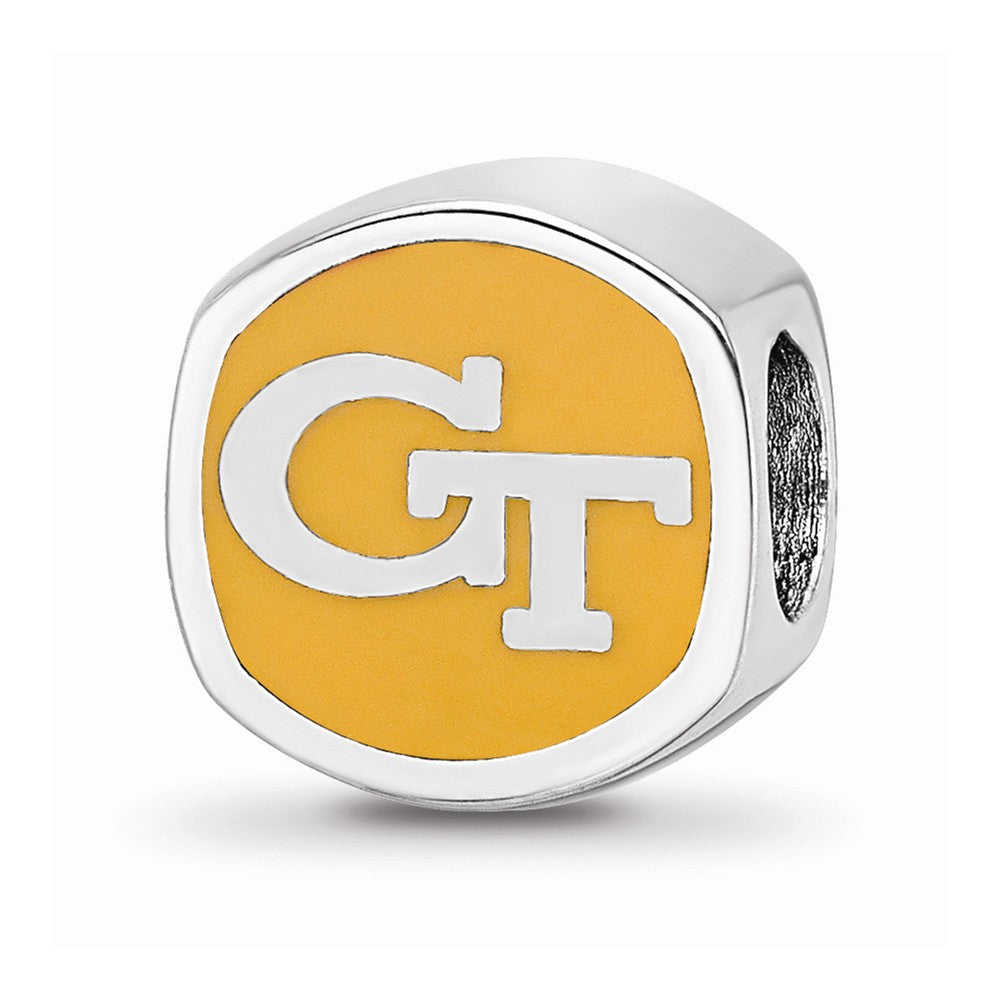 LogoArt Sterling Silver Georgia Institute Of Technology Gt  Cushion-Cut Double Logo Bead Charm