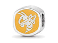 LogoArt Sterling Silver Georgia Institute Of Technology Gt  Cushion-Cut Double Logo Bead Charm