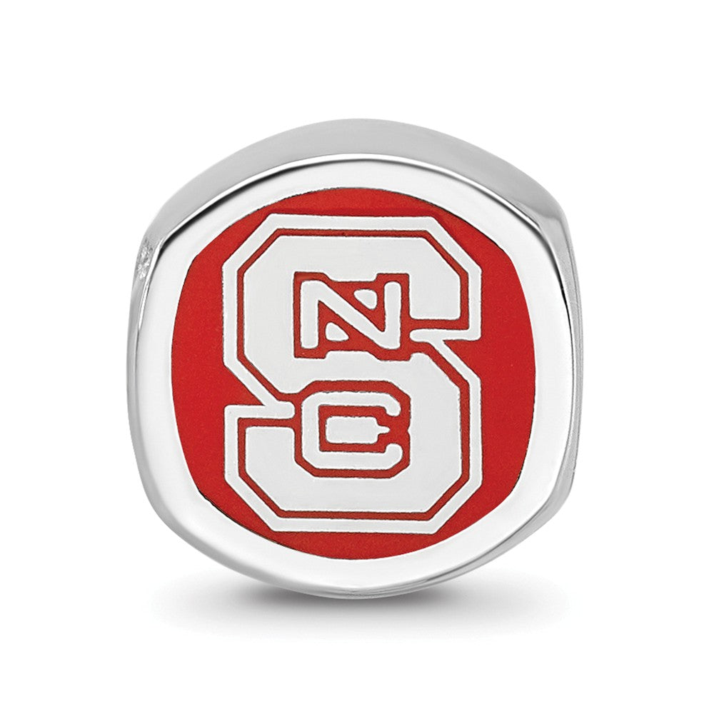 LogoArt Sterling Silver North Carolina State University ncs Block Cushion-Cut Double Logo Bead Charm