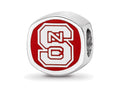 LogoArt Sterling Silver North Carolina State University ncs Block Cushion-Cut Double Logo Bead Charm