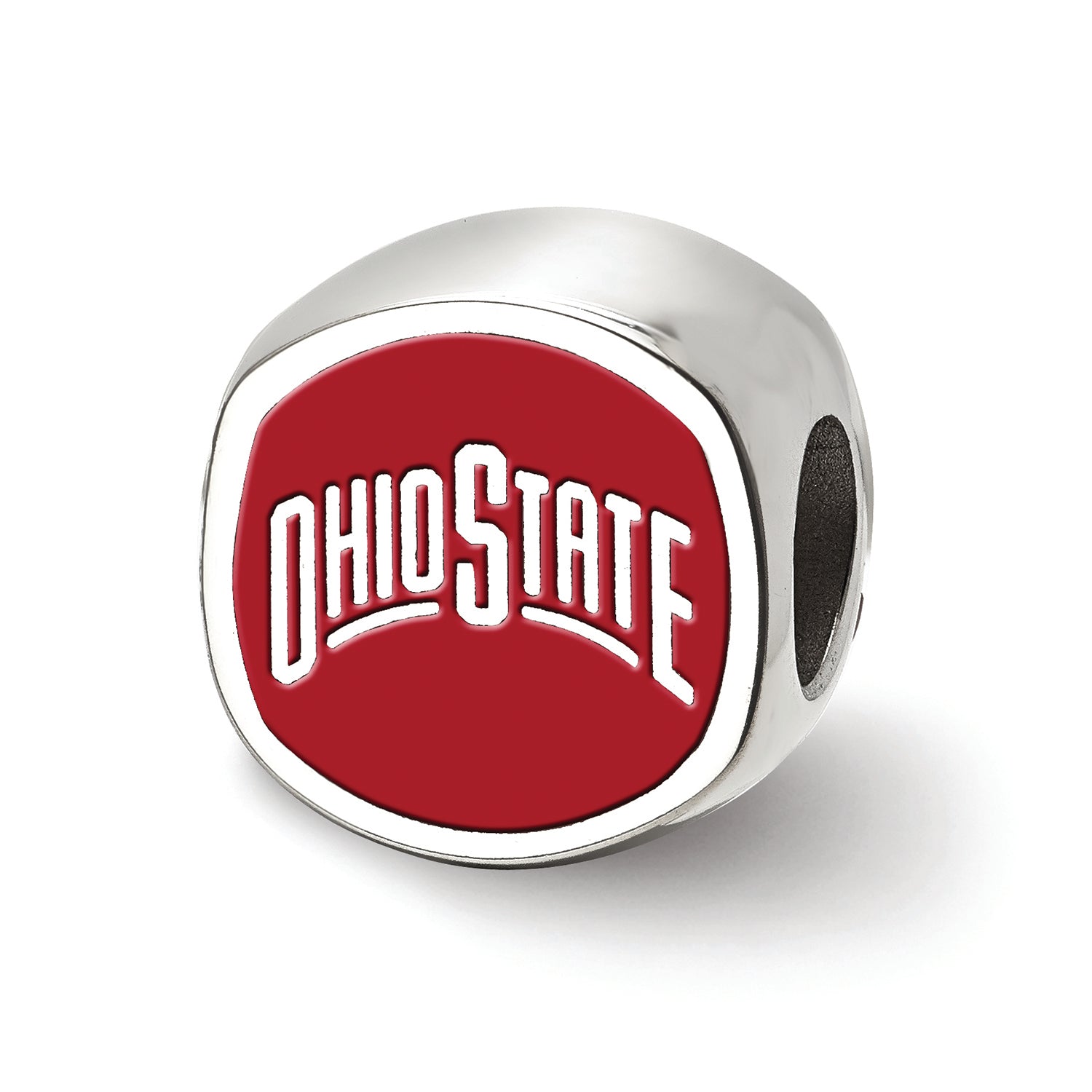 LogoArt Sterling Silver The Ohio State University ohio State On Block O Athletic Mark Bead Charm