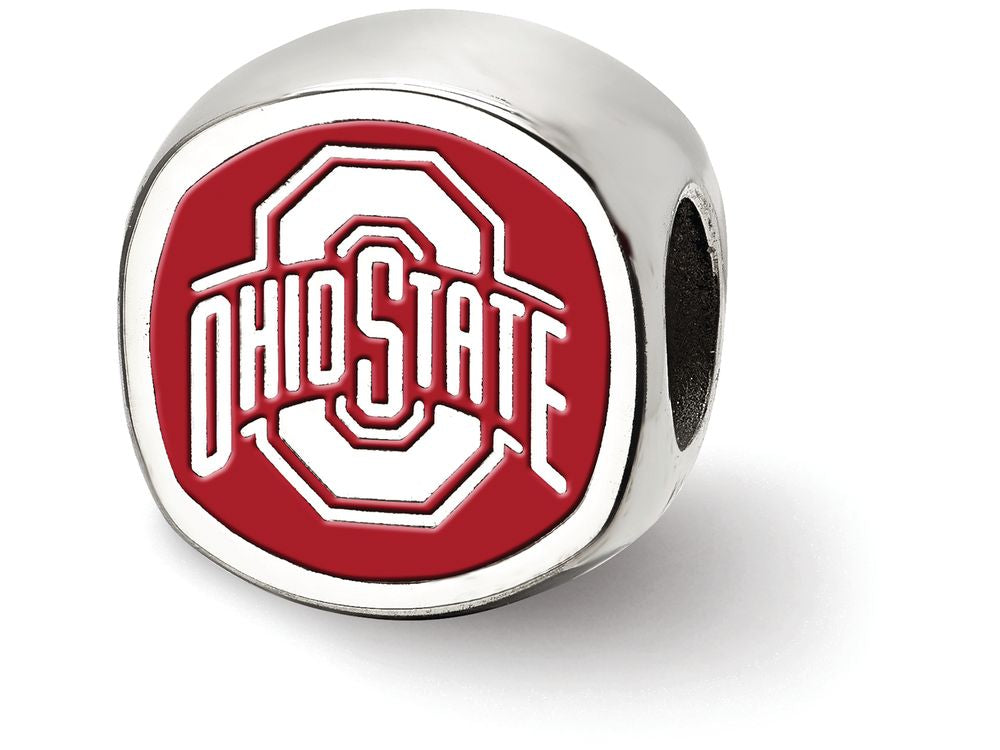 LogoArt Sterling Silver The Ohio State University ohio State On Block O Athletic Mark Bead Charm