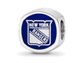 Logoart 925 Sterling Silver New York Rangers New York Rangers Banner Cushion-Cut Double Logo Bead