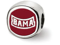 LogoArt Sterling Silver The University Of Alabama Script Alabama A Cushion-Cut Double Logo Bead Charm
