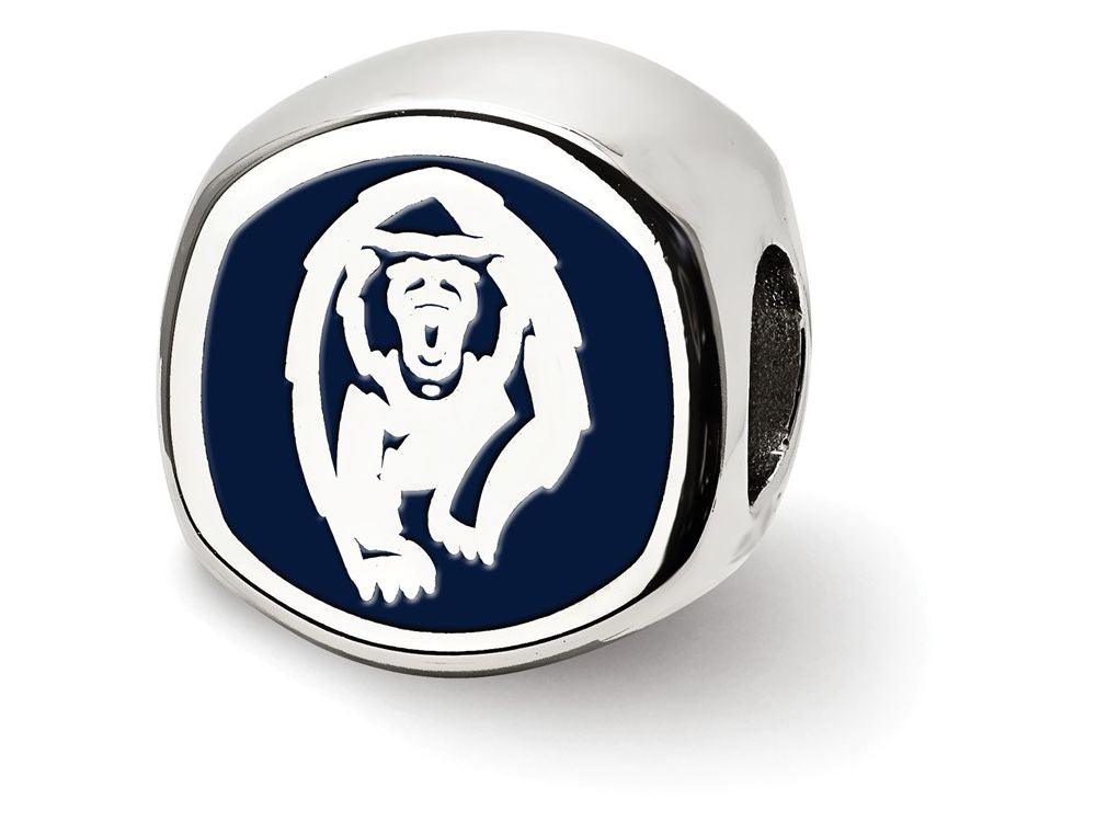 LogoArt Sterling Silver University Of California Berkeley Cal Script Cushion-Cut Double Logo Bead Charm