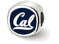 LogoArt Sterling Silver University Of California Berkeley Cal Script Cushion-Cut Double Logo Bead Charm