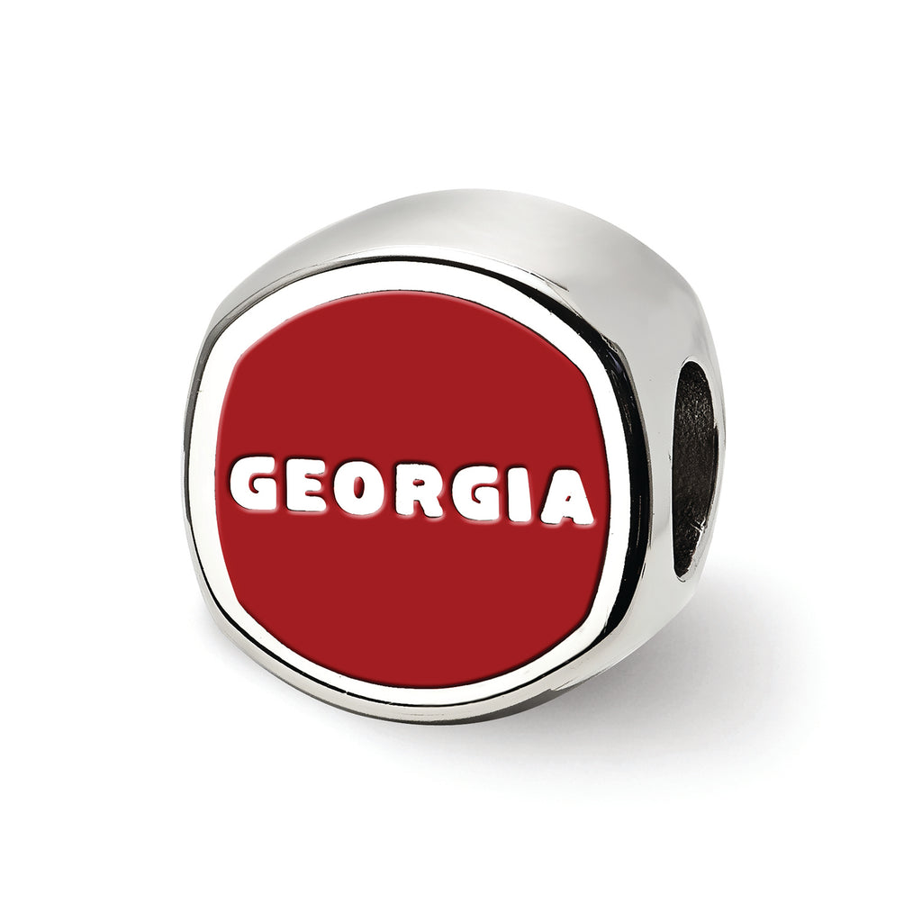 LogoArt Sterling Silver University Of Georgia G Cushion-Cut Double Logo Bead Charm