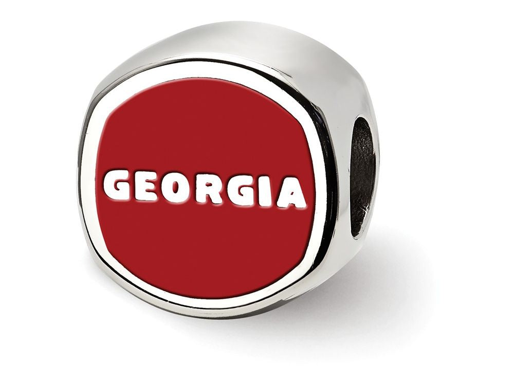 LogoArt Sterling Silver University Of Georgia G Cushion-Cut Double Logo Bead Charm