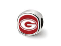 LogoArt Sterling Silver University Of Georgia G Cushion-Cut Double Logo Bead Charm