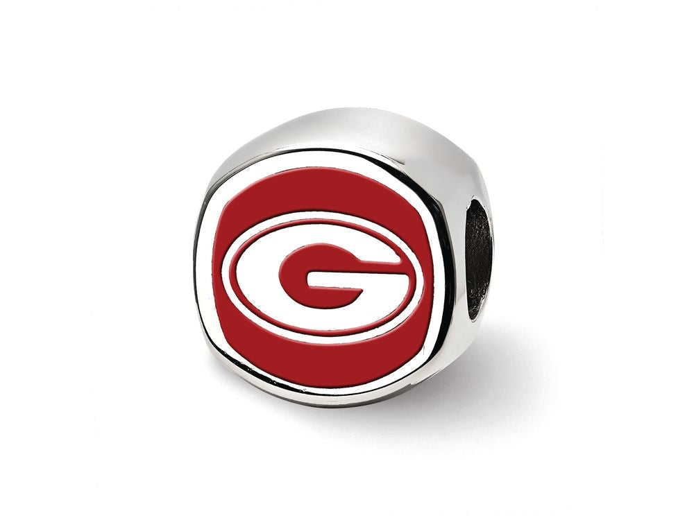 LogoArt Sterling Silver University Of Georgia G Cushion-Cut Double Logo Bead Charm