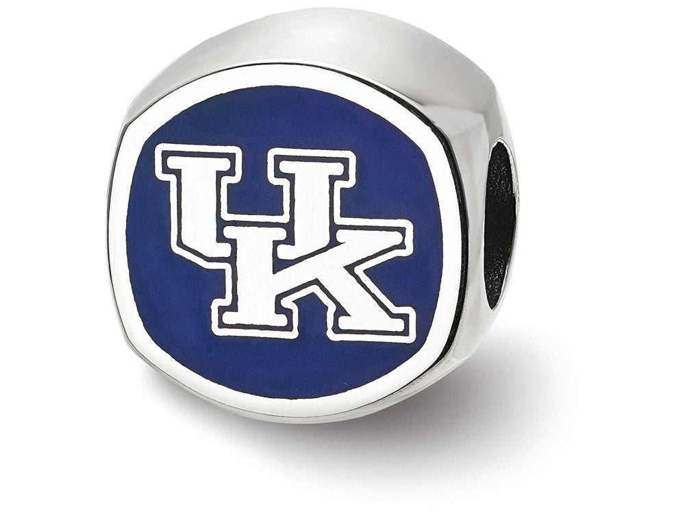 LogoArt Sterling Silver The University Of Kentucky UK Cushion-Cut Double Logo Bead Charm
