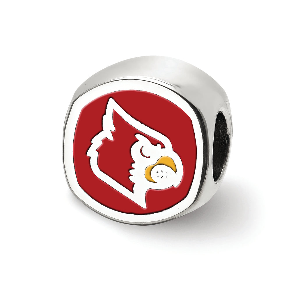 LogoArt Sterling Silver University Of Louisville L Cushion-Cut Double Logo Bead Charm