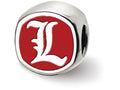 LogoArt Sterling Silver University Of Louisville L Cushion-Cut Double Logo Bead Charm