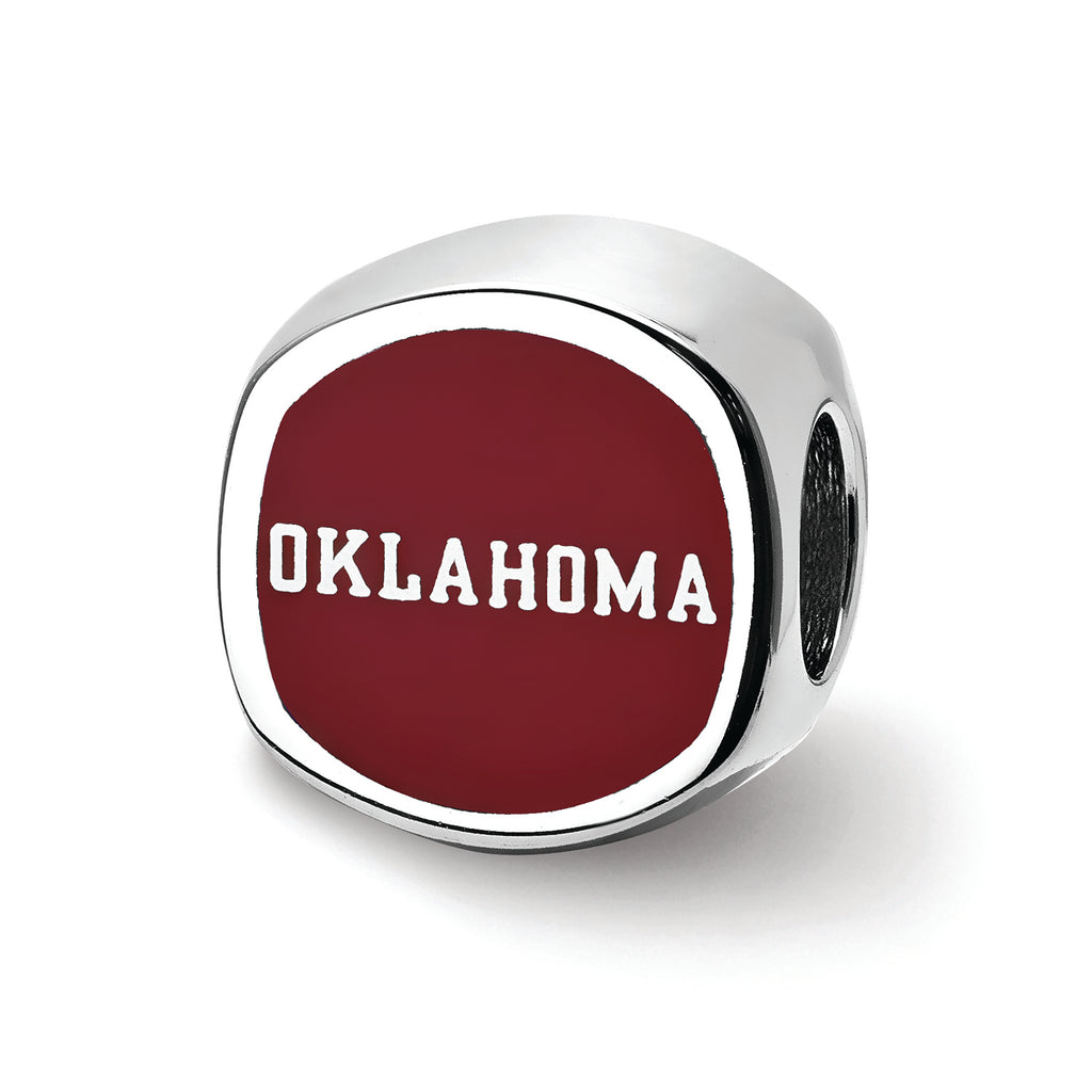 Logoart 925 Sterling Silver University Of Oklahoma Ou Enameled Bead