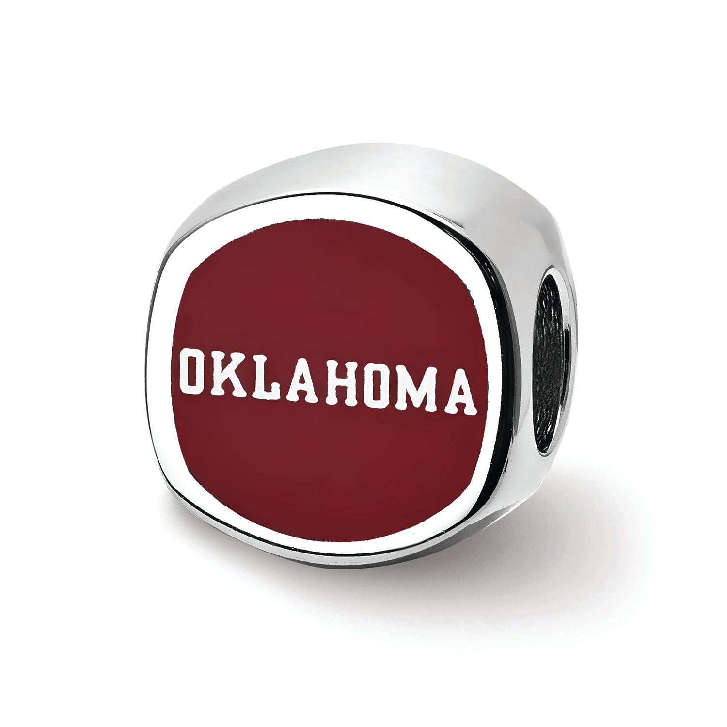 Logoart 925 Sterling Silver University Of Oklahoma Ou Enameled Bead