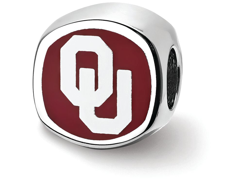 Logoart 925 Sterling Silver University Of Oklahoma Ou Enameled Bead