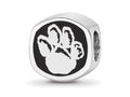 LogoArt Sterling Silver University Of Pittsburgh Pitt Script Cushion-Cut Double Logo Bead Charm