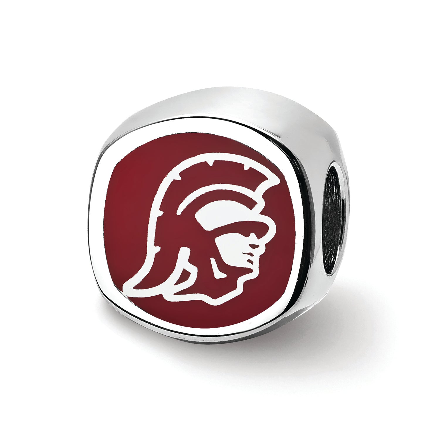 Logoart 925 Sterling Silver Univ. Of Southern California Trojans Head Enameled Bead