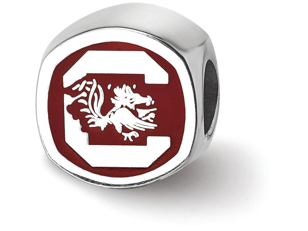 Logoart 925 Sterling Silver University Of South Carolina c With Gamecock Centered Cushion-Cut D
