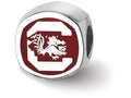 Logoart 925 Sterling Silver University Of South Carolina c With Gamecock Centered Cushion-Cut D