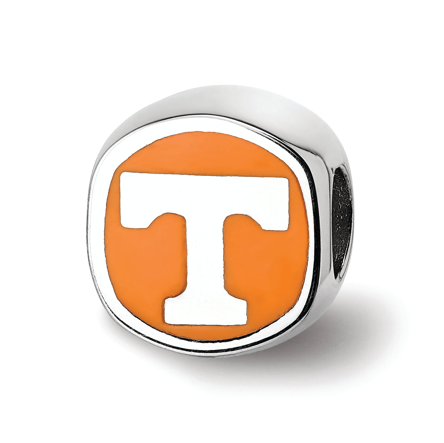 Logoart 925 Sterling Silver University Of Tennessee Cushion-Cut Enameled Bead