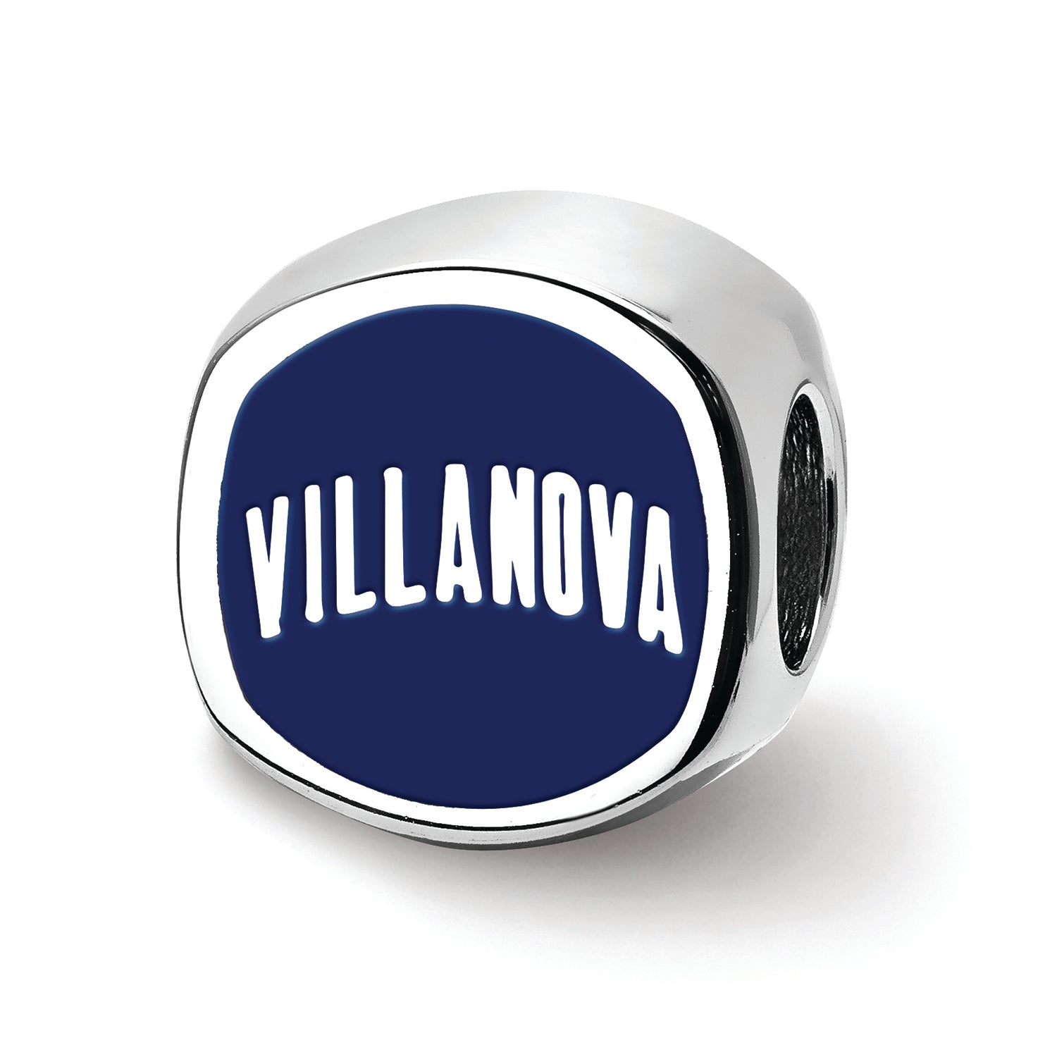 Logoart 925 Sterling Silver Villanova University 2-sided Enameled Bead