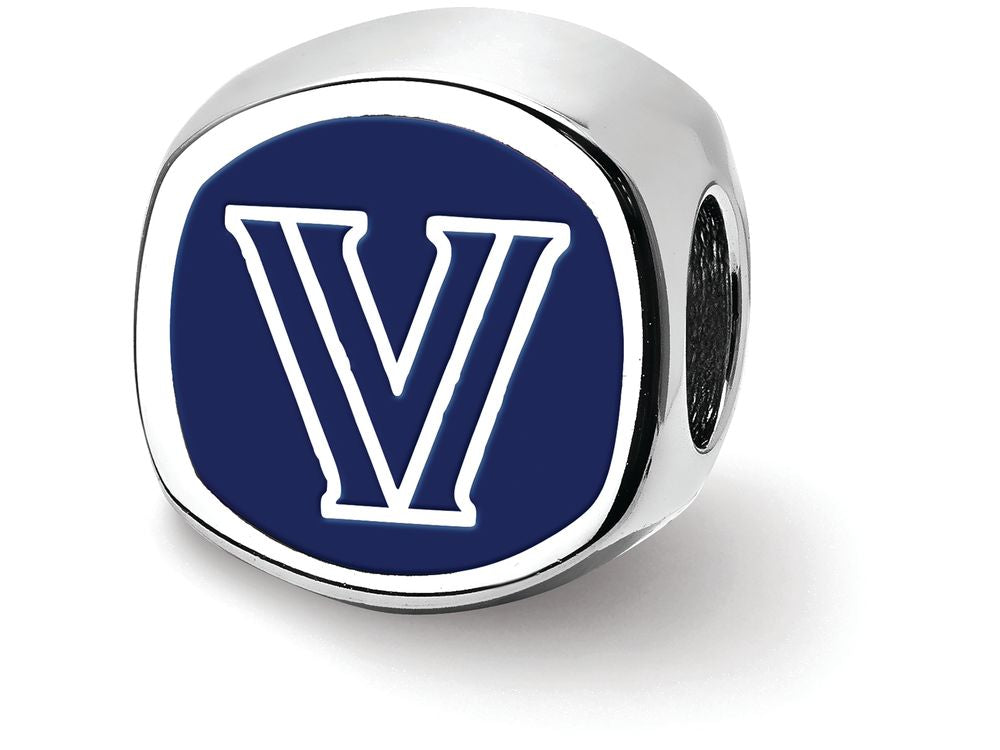 Logoart 925 Sterling Silver Villanova University 2-sided Enameled Bead
