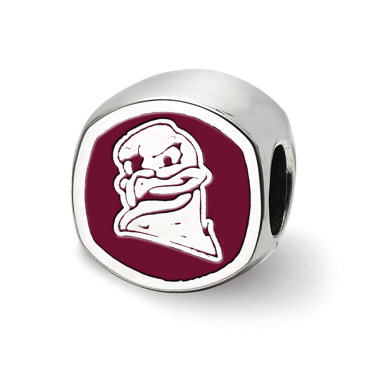 LogoArt Sterling Silver Virginia Tech Vt Cushion-Cut Double Logo Bead Charm