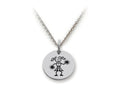 Family Values 925 Sterling Silver Cheerleader Disc Pendant Necklace - Chain Included