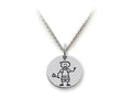 Family Values 925 Sterling Silver BBQ Dad Disc Pendant Necklace - Chain Included