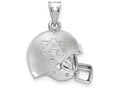 LogoArt Sterling Silver Auburn University Interlocking Au Primary 3D Football Helmet Logo Pendant Necklace