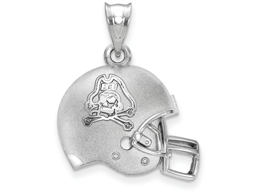 Logoart 925 Sterling Silver East Carolina University Football Helmet Pendant