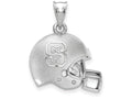 LogoArt Sterling Silver North Carolina State University ncs Block 3D Football Helmet Pendant Necklace