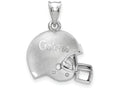 LogoArt Sterling Silver University Of Florida Gators Script 3D Football Helmet W/ Logo Pendant Necklace