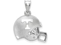 LogoArt Sterling Silver University Of Tennessee Men's Athletic T 3D Football Helmet Logo Pendant Necklace