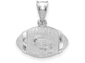 LogoArt Sterling Silver Florida State University Fsu Staggered Letters 3D Football Logo Pendant Necklace