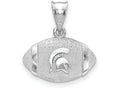 Logoart 925 Sterling Silver Michigan State University Spartan Football Pendant