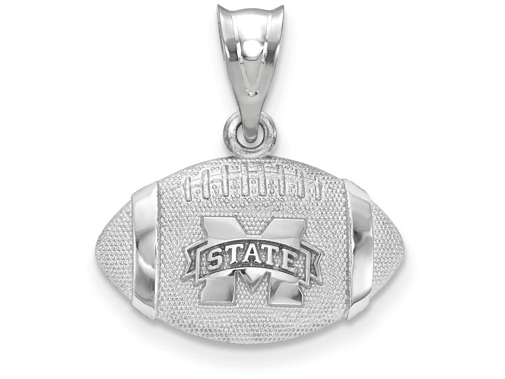 Logoart 925 Sterling Silver Mississippi  State University Football Pendant