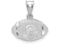 LogoArt Sterling Silver The Ohio State University ohio State On Block o Athletic Mark 3D Football Pendant Necklace