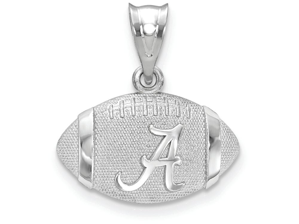 LogoArt Sterling Silver The University Of Alabama Script Alabama A 3D Football W/ Logo Pendant Necklace