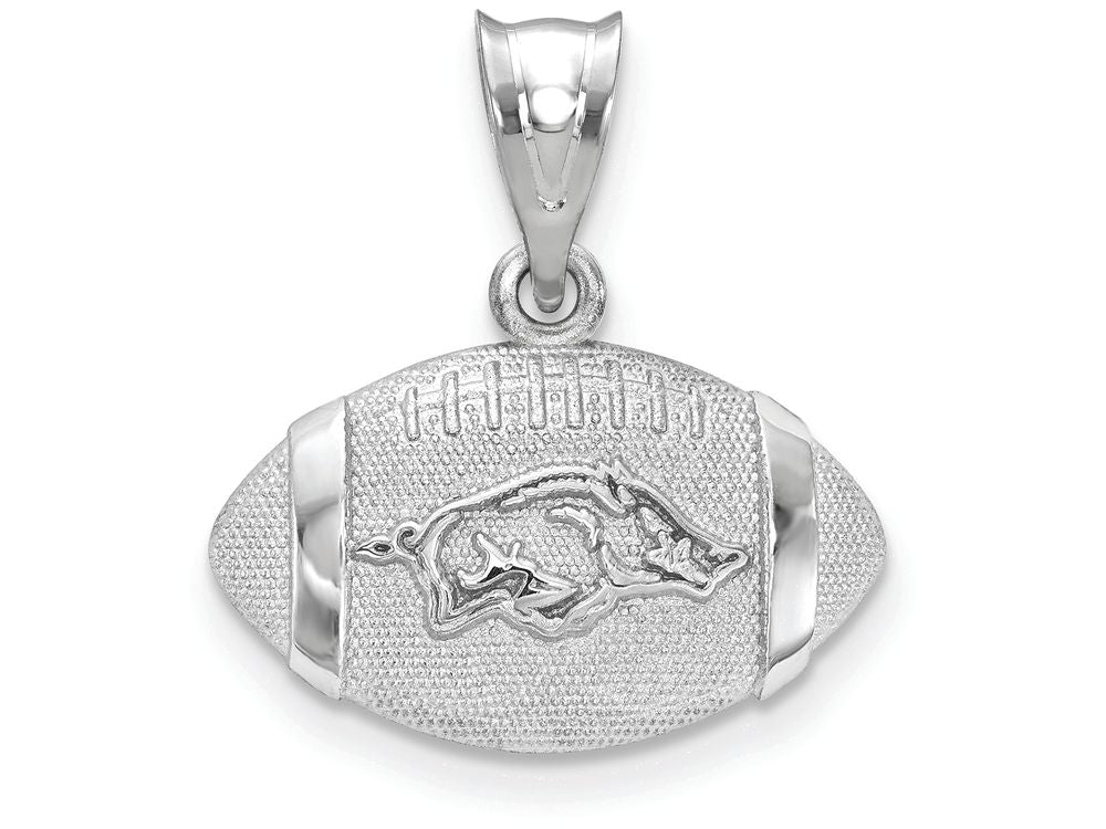 Logoart 925 Sterling Silver University Of Arkansas Football Pendant