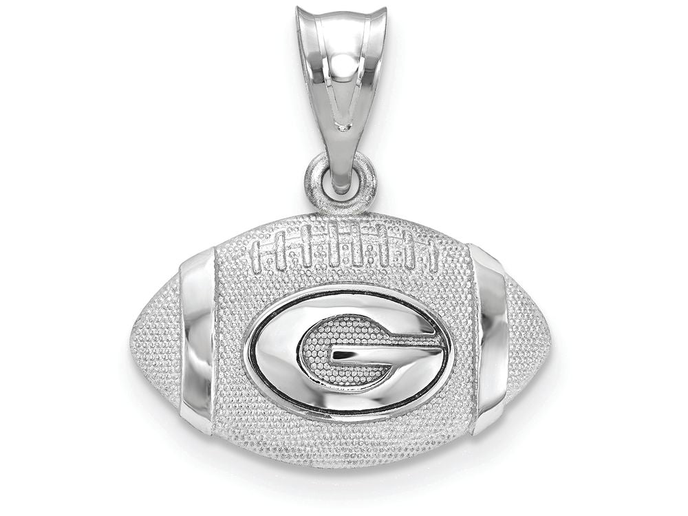 Logoart 925 Sterling Silver University Of Georgia Football Pendant